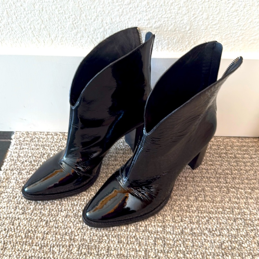 All Saints Patent Leather Boots